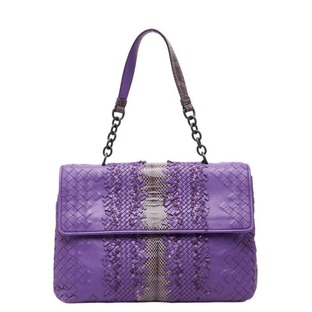 Bottega Veneta Intrecciato Olimpia Leather Python Shoulder Bag